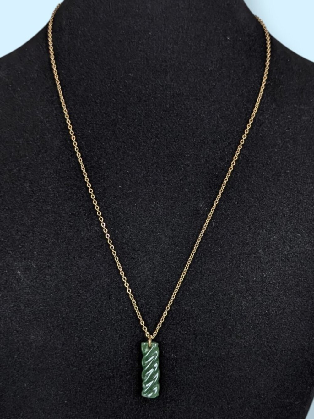 Dainty Nephrite Jade Pendant Necklace